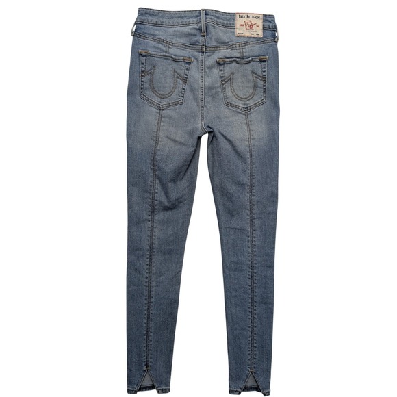 True Religion Womens Skinny Jeans Size 28 Ankle Halle Blue Back Notch High Rise - Picture 4 of 16